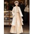 Women's Hanfu-Style Modernized Chinese Thick Mid-Length Wool Coat, Daily Wear, Spring and Autumn