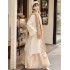 Women's Hanfu-Style Modernized Chinese Thick Mid-Length Wool Coat, Daily Wear, Spring and Autumn