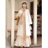 Women's Hanfu-Style Modernized Chinese Thick Mid-Length Wool Coat, Daily Wear, Spring and Autumn