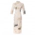 Suede Long Daily Cheongsam Autumn Winter Chinese Style Dress