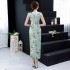 Long Silk Cheongsam Fashion Temperament Chinese Style Dress Slim Daily Cheongsam