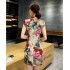 Short Style Chinese Silk Cheongsam, Elegant and Fashionable, Slim-fit and Suitable for Daily Wear