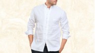 Men's Linen Mandarin Collar