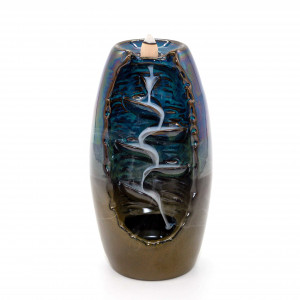 Reflux Incense Burner Set: Ceramic Aromatherapy Diffuser with 50 Incense Cones, Size H 7.9"