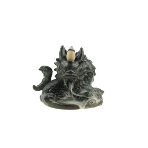 Ceramic Dragon Backflow Incense Burner Handmade Home Decor with 10 Incense Cones Included