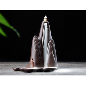 Mixed Natural Incense Cones Backflow Incense Burner, Suitable for Home and Office Decoration (Monk Style)