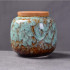 Light Blue Ceramic Storage Jar, Vintage Chinese Style Bamboo Lid Storage Jar