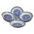 7.5 Inch Asian Chinese Salad/Dessert Ceramic Plate Set, 6-Piece, Round, Blue and White Porcelain
