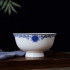 4.5inch Chinese Ceramic Rice Bowls 10 oz for Cereal Soup Salad Pasta set of 10 White and Blue Porcelain Fine Bone China Jingdezhen