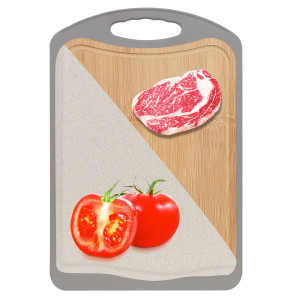 Double-Sided Cutting Board,Wooden Cutting Board for Kitchen with Handles Dual Purpose Chopping Block with Deep Juice Groove for Meat,Vegetables or Fruits