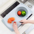 2 in 1 Over The Sink Cutting Board Strainer,Over The Sink Multifunction Kitchen Chopping Board with Retractable Sink Container