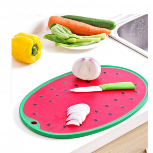 Plastic Cutting Board Reversible Cutting board Thicken Watermelon Shape Chopping Board for Home Vegetable Fruit Cutting Meat Cutting Mat Small