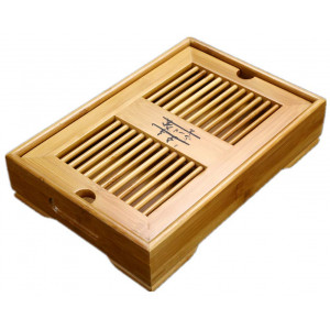 Reservoir Type Bamboo Tea Tray - Chinese Kungfu Tea Table Serving Tray Box for Kungfu Tea Set