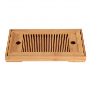 Tea Tray Mini Bamboo Japanese/Chinese Gongfu Tea Table Serving, Serving Tray Box Reservoir & Drainage Type for Teahouse