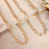 4pcs Dainty Golden Color Paperclip Minimalist Pendant Chain Necklace for Women