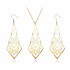 1 Set Stainless Steel  Golden Color Pendant Necklace and Drop Dangle Earrings Set for Women