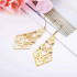 1 Set Stainless Steel  Golden Color Pendant Necklace and Drop Dangle Earrings Set for Women