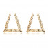 Large Hollow Casting Triangle Bamboo Hoop Punk Hip Hop Rapper Style Earrings for Women Girls