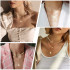 3PCS Golden Color Layered Choker Necklace Multilayer Coin Charm Pendant Chain Necklace for Women