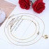 3PCS Golden Color Layered Choker Necklace Multilayer Coin Charm Pendant Chain Necklace for Women