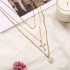 Layered Necklaces for Women Golden Color Chain Necklace Coin Portrait Pendant Necklace Adjustable