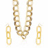 Punk Hip Hop Chunky Rope Chain Necklace And Hollow Drop Dangle Earrings Set For Men Women