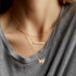 Golden Color Layered Dainty Tiny Butterfly Pendant Choker Chain Necklaces for Women Teen Girls