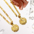 Initial Necklace for Women Girl,Golden Color Round Letter  Capital Monogram K Pendant Necklace