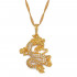 Zircon Filled Dragon Pendant Necklace for Men Women Mascot Ornaments Lucky Symbol