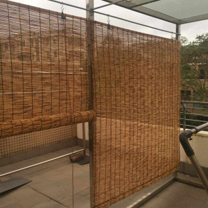 Natural Bamboo Roller Blinds,Reed Roll Up Shades,Roller Shades,Blackout Curtains,Chinese Retro Style, Indoor/Outdoor Decoration, Customizable 120 X 200cm