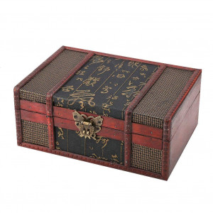 Vintage Wooden Storage Box Small Size Book Jewelry Storing Storage Organizer Treasure Chest Home Decor