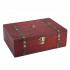 Vintage wooden treasure box with metal lock, suitable for storing jewelry and pearl boxes, size is 8.5 x 5.7 x 2.6 inches