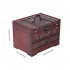 Classical Vintage Style Wooden Jewelry Box with Mirror and Drawers, Decorative Chest Storage Rack for Jewelry
