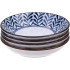 Ceramic Sauce Dipping Bowl Set (4 Pieces, Leaf and Flower Pattern, 3.5 Inches)