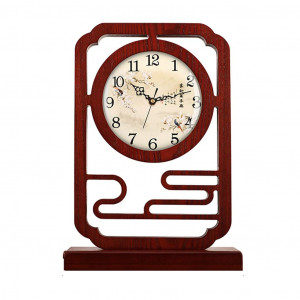 Chinese-style Creative Wooden Desk Clock, Simple and Atmospheric Home Digital Alarm Clock