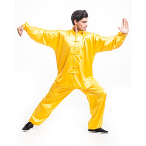 Advanced artificial silk men's Tai Chi suit