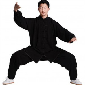 Deluxe Korean Cotton Silk Elastic Tai Chi Uniform, Traditional Style Suitable for Tai Chi Practice