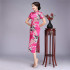Peacock Print Long Qipao Chinese Style Dress Cheap Cheongam