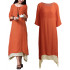 Women Casual Maxi Dress Vintage Chinese Style Layers Loose Boho Long Dress