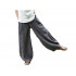 Casual Elastic Waist Cotton Linen Lantern Pants Loose Fit Baggy Trousers with Pockets