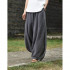 Casual Elastic Waist Cotton Linen Lantern Pants Loose Fit Baggy Trousers with Pockets