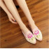 Women's Chinese Peony Embroidered Pointed Toe Comfortable Satin Casual Slippers