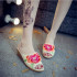Women's Comfortable Canvas Casual Slippers with 3D Peony and Butterfly Embroidery
