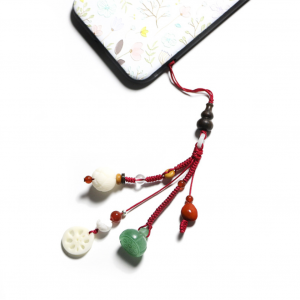 Phone Charm Retro Bodhi Lotus Pendant Keyring Strap Chinese Style Bag Pendant Wrist Lanyard Hanging Ornament