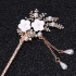 Pearl and Rhinestone Flower Tassel Hair Clip (White)