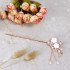 Pearl and Rhinestone Flower Tassel Hair Clip (White)