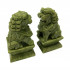  Jade Lion Figurine, Feng Shui Wealth God Lion Statue Collectible Display Stand