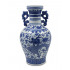 Chinese Blue and White Porcelain Dragon Vase, 13 inches, Double Ear Vase