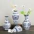  Antique-style wall-mounted porcelain vase, traditional blue and white floral painted design