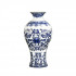  Antique-style wall-mounted porcelain vase, traditional blue and white floral painted design